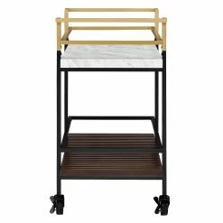 Cheapest 🔥 Top Gifts Furniture Of America Sturrock Faux Marble 2-Tier Serving Cart ✨ -Christmas Gifts Sales Store scaleENLB5528